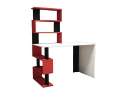 EPIKASA Bureaumeubel-Snap Bureau, Wit, Rood, Zwart, 120X60X148,2 Cm,