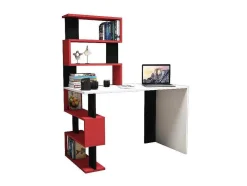 EPIKASA Bureaumeubel-Snap Bureau, Wit, Rood, Zwart, 120X60X148,2 Cm,