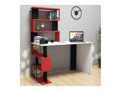EPIKASA Bureaumeubel-Snap Bureau, Wit, Rood, Zwart, 120X60X148,2 Cm,