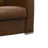 LINEA SOFA Zitbank-Snel Omgebouwde Slaapbank Met 3 Zitplaatsen In 100% Vintage Karamel Buffelleer En Een Matras Van 18 Cm Delectea Ii