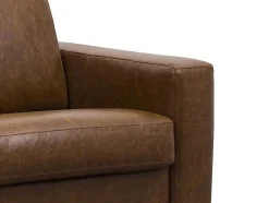 LINEA SOFA Zitbank-Snel Omgebouwde Slaapbank Met 3 Zitplaatsen In 100% Vintage Karamel Buffelleer En Een Matras Van 18 Cm Delectea Ii