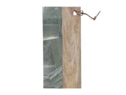 OZAIA Tafelservies-Snijplank Van 2 Materialen - Steen En Mangohout - L38 X D18 - Groen En Naturel - Utena