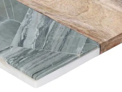OZAIA Tafelservies-Snijplank Van 2 Materialen - Steen En Mangohout - L38 X D18 - Groen En Naturel - Utena