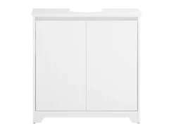Sobuy Wastafelmeubel-Badkamer Onder Aanrecht, Onder Aanrecht, Onder Wastafel, Aanrecht, Gootsteen Afdekking Met 2 Deuren, 60X30X60 Cm, Wit, Bzr108-Ii-W