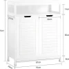 Sobuy Toiletmeubel-Badkamermeubel Toiletkast Ladekast Kastopbergmeubel Met 2 Deuren, Verstelbare Planken, 70X35X90 Cm, Bzr121-W