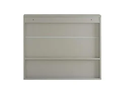 Sobuy Muurkast Badkamer-Badkamerwandkast Met Spiegel, Wandgemonteerd Wastafelmeubel, Opbergkast Met 2 Deuren, Open Vak En Verstelbare Planken, 60 X 20 X 49,5 Cm, Grijs, Bzr134-Ng