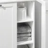 Sobuy Toiletmeubel-Bzr105-W Waszak Waskast Met 3 Planken En 1 Uitneembare Wasmand
