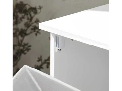 Sobuy Toiletmeubel-Bzr105-W Waszak Waskast Met 3 Planken En 1 Uitneembare Wasmand