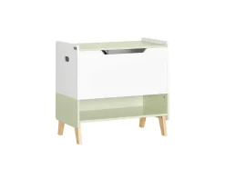 Sobuy Babymeubel-Houten Kinderspeelgoedkist, Speelgoedkist Met Klapdeksel, Speelgoedorganizer Voor Kinderkamer Met 1 Open Vak 60 X 34 X 57 Cm, Kmb91-Gr