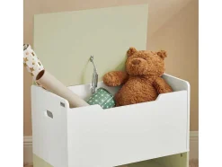 Sobuy Babymeubel-Houten Kinderspeelgoedkist, Speelgoedkist Met Klapdeksel, Speelgoedorganizer Voor Kinderkamer Met 1 Open Vak 60 X 34 X 57 Cm, Kmb91-Gr