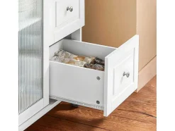 Sobuy Keukeneiland-Keukentrolley Op Wielen Keukeneiland Serveerwagen Buffetkast Keukenkast Met 3 Laden, 2 Deuren, Kruidenrek En Handdoekenrek, 128X46X92 Cm, Fkw120-Wn