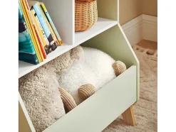 Sobuy Babymeubel-Kinderspeelgoedopbergplank, Boekenplank, Opbergeenheid Voor Kinderkamer, Boekenkast Met 2 Planken En 3 Open Vakken, 60 X 36 X 89 Cm, Kmb90-Gr