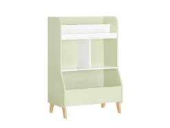 Sobuy Babymeubel-Kinderspeelgoedopbergplank, Boekenplank, Opbergeenheid Voor Kinderkamer, Boekenkast Met 2 Planken En 3 Open Vakken, 60 X 36 X 89 Cm, Kmb90-Gr