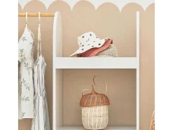 Sobuy Kleine Opberger En Slaapkameraccessoire-Kmb40-W Kinderkledingkast, Kinderslaapkamer Kledingrek, Kinderkledingrek, Kledingroedes, Kapstok, Kledingkasten Met 3 Planken, 1 Mand En 3 Haken
