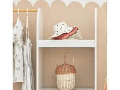 Sobuy Kleine Opberger En Slaapkameraccessoire-Kmb40-W Kinderkledingkast, Kinderslaapkamer Kledingrek, Kinderkledingrek, Kledingroedes, Kapstok, Kledingkasten Met 3 Planken, 1 Mand En 3 Haken