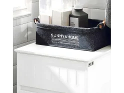 Sobuy Toiletmeubel-Linnenkast, Wasmand, Badkameronderkast, Toiletkast, Opbergmeubel Met 1 Lade En 1 Uitneembare Wasmand, Wit, 40X39X86Cm, Bzr110-W