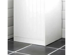 Sobuy Toiletmeubel-Linnenkast, Wasmand, Badkameronderkast, Toiletkast, Opbergmeubel Met 1 Lade En 1 Uitneembare Wasmand, Wit, 40X39X86Cm, Bzr110-W