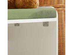 Sobuy Babymeubel-Speelgoedkist Voor Kinderen, 2-In-1 Opbergdoos Met 1 Lade Op Wielen En Gevoerde Zitkussen, Wit, 60X34X35 Cm, Kmb80-W