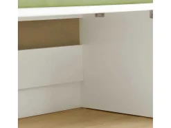 Sobuy Babymeubel-Speelgoedkist Voor Kinderen, 2-In-1 Opbergdoos Met 1 Lade Op Wielen En Gevoerde Zitkussen, Wit, 60X34X35 Cm, Kmb80-W
