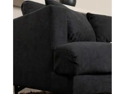 Vente-unique Aanbiedingen: Zitbank & Fauteuil-Sofia Fauteuil Zwart.