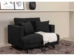 Vente-unique Aanbiedingen: Zitbank & Fauteuil-Sofia Fauteuil Zwart.