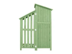 ModernLuxe Tuinhuis-Sparrenhouten Tuinhuis - Gereedschapsschuur Met 2 Geintegreerde Planken - H 173 Cm - Waterdicht Pvc Dak - Groen