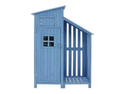 ModernLuxe Tuinhuis-Sparrenhouten Tuinhuis - Gereedschapsschuur Met 2 Geintegreerde Planken - H 173 Cm - Waterdicht Pvc Dak - Groen