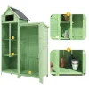 ModernLuxe Tuinhuis-Sparrenhouten Tuinhuis - Gereedschapsschuur Met 2 Geintegreerde Planken - H 173 Cm - Waterdicht Pvc Dak - Groen