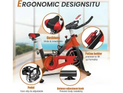 Vente-unique Fitness-Spin Bike Met Verstelbare Zitting En Stuur, Hometrainer Met Verstelbare Weerstand En Lcd Display