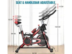 Vente-unique Fitness-Spin Bike Stationaire Indoor Cycling Bike Met Riemaandrijving 8Kg Vliegwiel