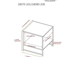 Venture Home Bijzettafel-Staal Bijzettafel Met Plank 51X51 Cm Zwart.