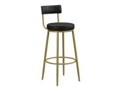 ModernLuxe Keukenmeubel-Staande Eettafel - 1 Tafel En 2 Krukken - Rechthoekige Tafel - Zwart & Goud