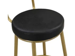 ModernLuxe Keukenmeubel-Staande Eettafel - 1 Tafel En 2 Krukken - Rechthoekige Tafel - Zwart & Goud