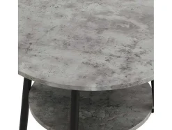 ModernLuxe Keukenmeubel-Staande Eettafel - 1 Tafel En 2 Krukken - Ronde Tafel Met Opbergplank - Zwart & Grijs