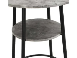 ModernLuxe Keukenmeubel-Staande Eettafel - 1 Tafel En 2 Krukken - Ronde Tafel Met Opbergplank - Zwart & Grijs
