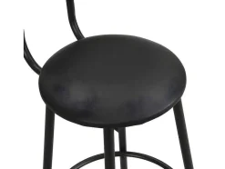 ModernLuxe Keukenmeubel-Staande Eettafel - 1 Tafel En 2 Krukken - Ronde Tafel Met Opbergplank - Zwart & Grijs