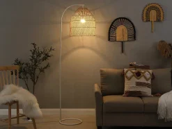 OZAIA Staande Lamp-Staande Lamp Etnische Stijl Van Ijzer En Rotan - H 177 Cm - Parnaiba