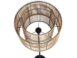 OZAIA Staande Lamp-Staande Lamp Etnische Stijl Van Bamboe En Zwart Metaal - D 40 Cm X H 157,5 Cm - Parana