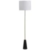 OZAIA Staande Lamp-Staande Lamp In Vintage-Stijl - Marmeren Voet En Witte Stoffen Kap - D40 X H160 Cm - Merple
