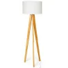 OZAIA Staande Lamp-Staande Lamp Lorens - Hout En Linnen - 45 X 45 X 153 Cm - Wit