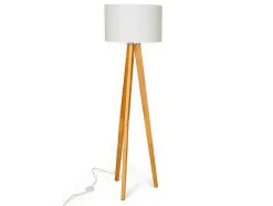 OZAIA Staande Lamp-Staande Lamp Lorens - Hout En Linnen - 45 X 45 X 153 Cm - Wit