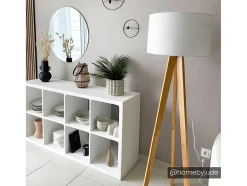 OZAIA Staande Lamp-Staande Lamp Lorens - Hout En Linnen - 45 X 45 X 153 Cm - Wit
