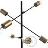 OZAIA Staande Lamp-Staande Lamp Met Industriele Stijl En Meerdere Lampjes Klepton - Metaal - 49,5 X 28,5 X 146,5 Cm - Zwart En Goudkleurig