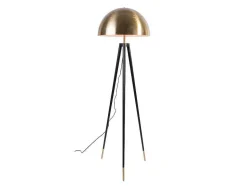 OZAIA Staande Lamp-Staande Lamp Op Driepoot Van Metaal - H165 Cm - Zwart En Goudkleurig - Batley