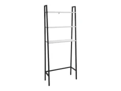 Vente-unique Toiletmeubel-Staande Plank Mcw-K82, Marmer Look Wit