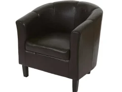Vente-unique Fauteuil Met Holle Rugleuning-Stafford H379 Loungestoel, Bruin