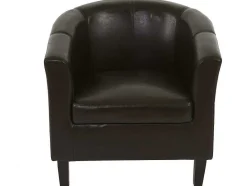 Vente-unique Fauteuil Met Holle Rugleuning-Stafford H379 Loungestoel, Bruin