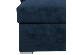 Vente-unique Stoffen Zitbank-Stan Slaapbank, Hoek Rechts Met Chaise Longue Links, In Blauw.