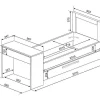 Vente-unique Bed Met Slaaplade-Stapelbed 2 X 90 X 200 Cm - Met Bureau - Kleur: Naturel En Antraciet - Vouani
