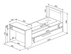 Vente-unique Bed Met Slaaplade-Stapelbed 2 X 90 X 200 Cm - Met Bureau - Kleur: Naturel En Antraciet - Vouani